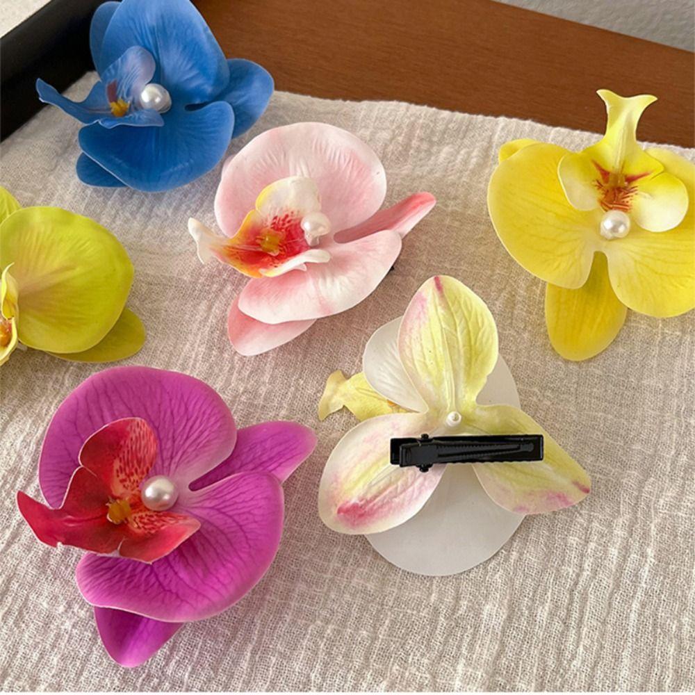 Butterfly Orchid Orchid Flower Hairpin Pearl Girl Hair Clip Sweet Flower Hair Clip Women