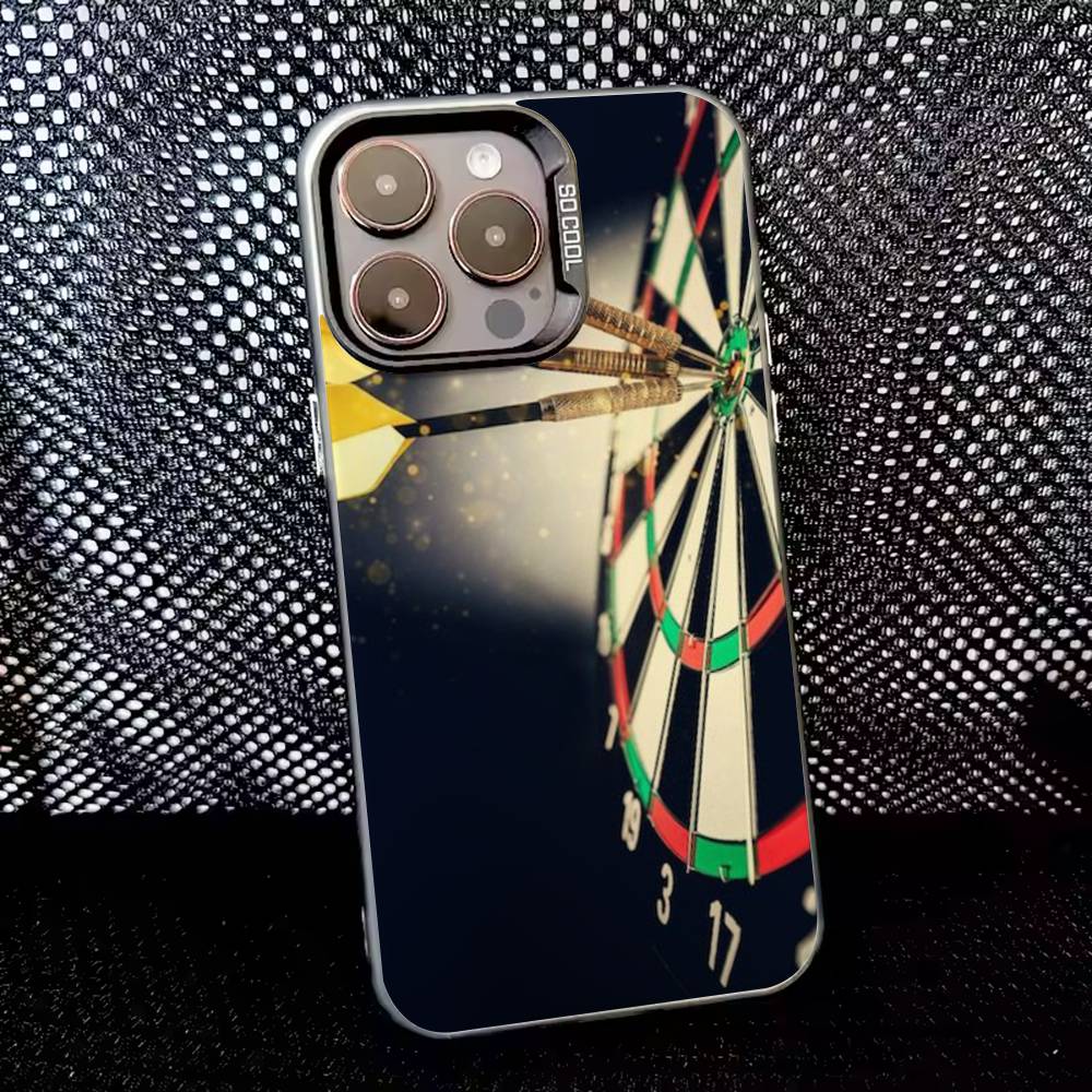 Darts Phone Case For iPhone 16,15,14,13,12,11,8,7,Pro,Max,Plus,Mini,XS,SE Anti Fall Black Matte Hard