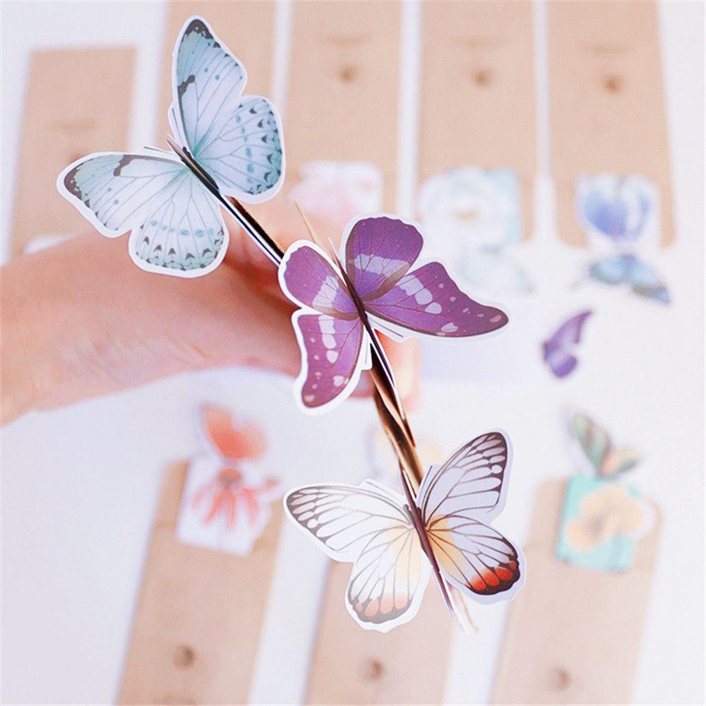 Fashion Student Cute 3D Butterfly Bookmarks Paper Bookmark Stationery Bookmark