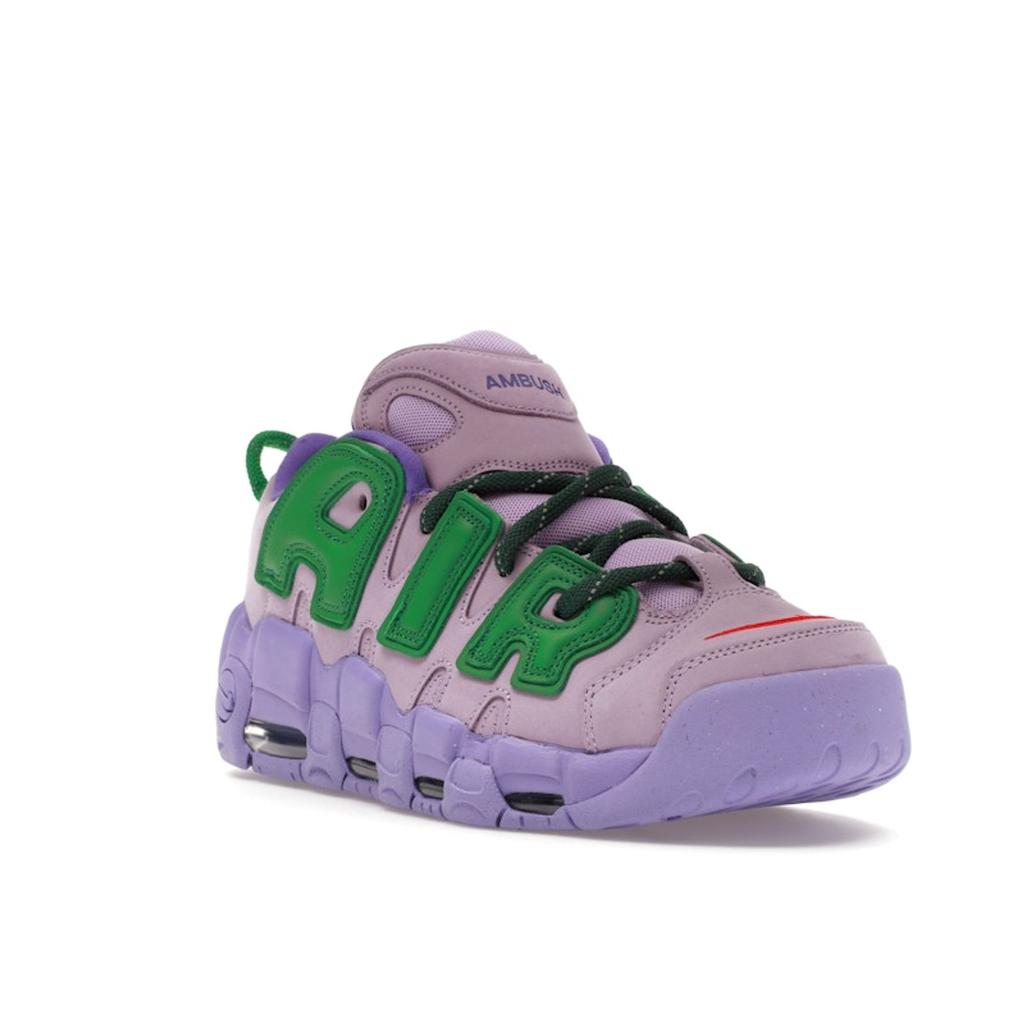 AMBUSH X Nike Air More Uptempo Low Lilac Unisex Sneakers Purple Apple-Green University-Red FB1299-500