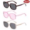 3pcs Square Big Frame Sunglasses Woman Retro Vintage Colorful Sun Glasses Female Outdoor Sport Unisex Eyewear Travel Goggle
