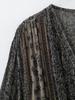 Women's Spring Fashion Metallic Thread Print Dress, European American Style