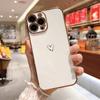 Роскошный чехол для телефона с гальваническим покрытием Love Heart для Iphone 11 12 13 14 Pro Max Xs X Xr 7 8 Plus Se 2020, мини-мягкий силиконовый чехол