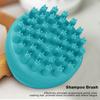Круглая ручная массажная щетка для головы и волос, щетка для мытья шампунем с ручкой (зеленый)