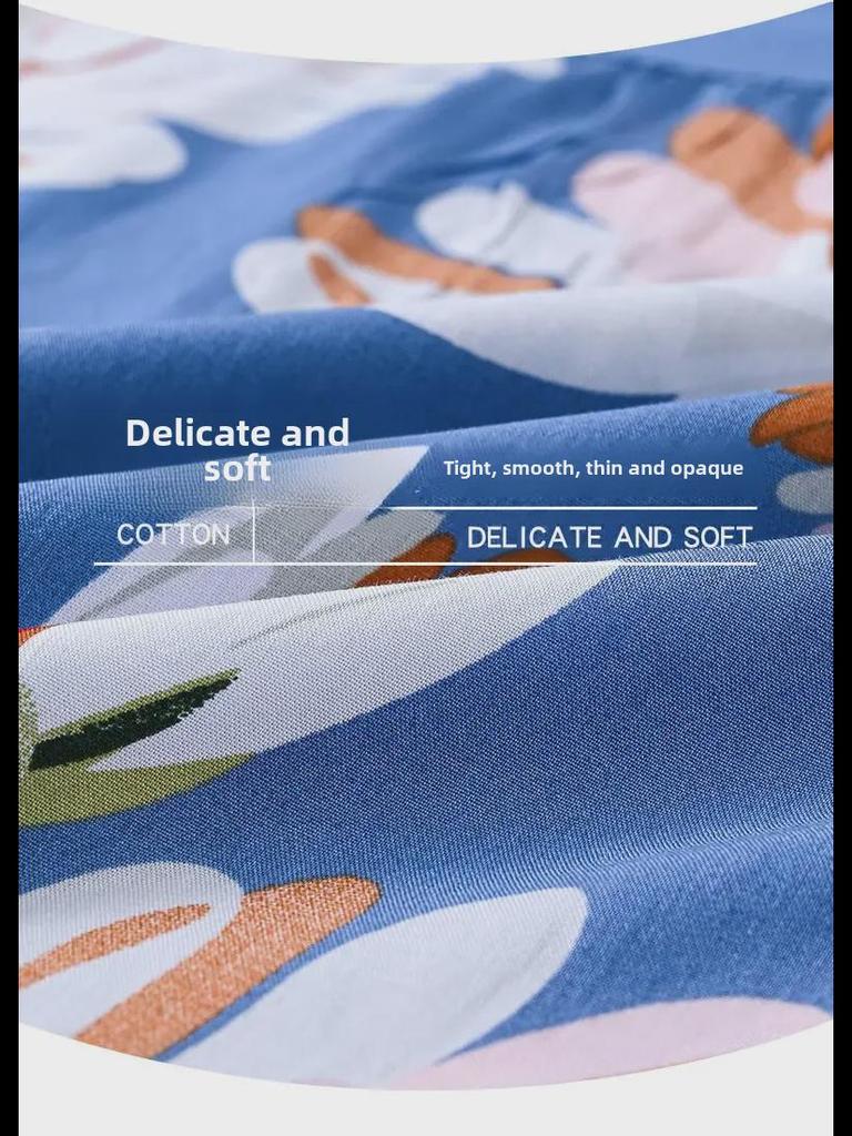 Женский летний пижамный комплект из хлопкового шелка - комплект из двух предметов с короткими рукавами для матерей среднего и пожилого возраста, подходит для ношения в помещении и на улице