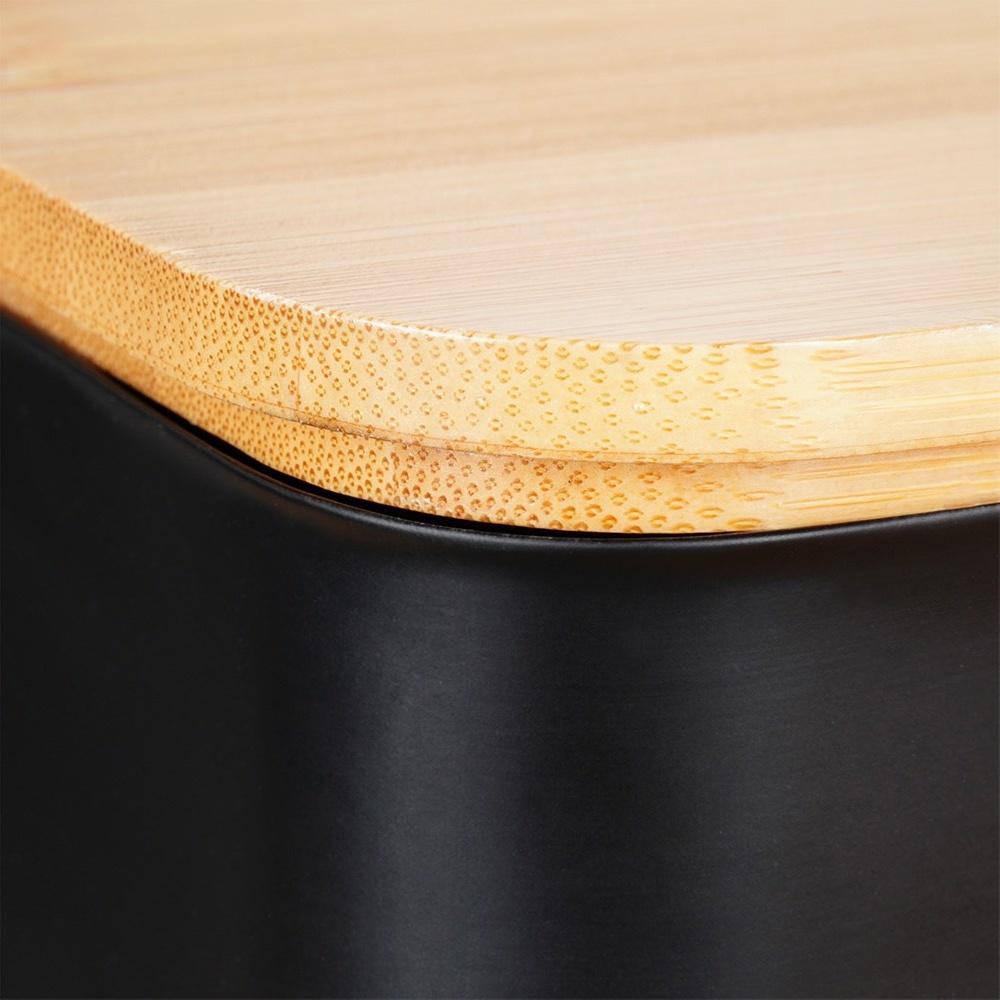 Black Bamboo Butter Dish Steel Kitchen Container for Butter