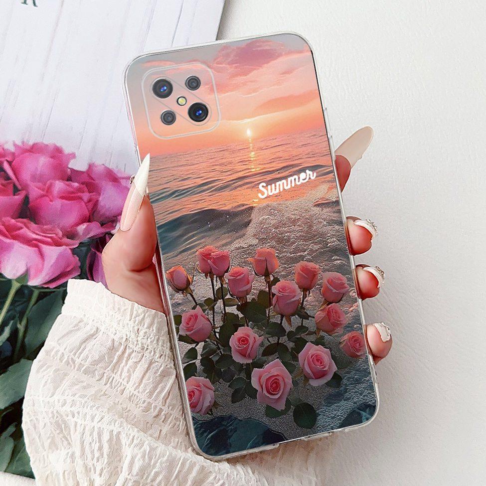 Прозрачный чехол-крышка для Oppo Reno 4Z 5G CPH2065 Милый Кот Модные Цветы Расписанный Мягкий Задний Чехол Для Телефона Oppo Reno4 Z 5G