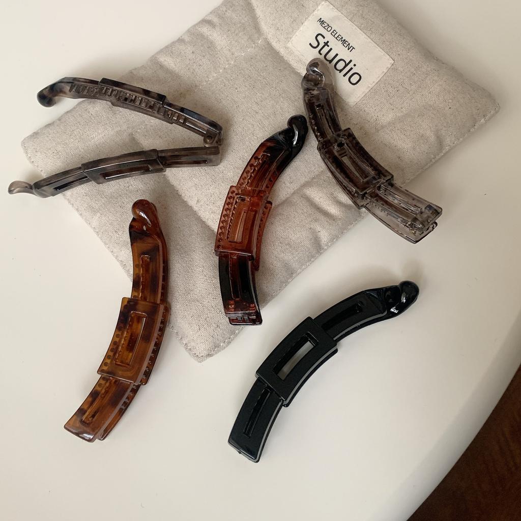 Пластиковая скрученная заколка-банан цвета черепахового панциря, простая винтажная женская заколка для волос