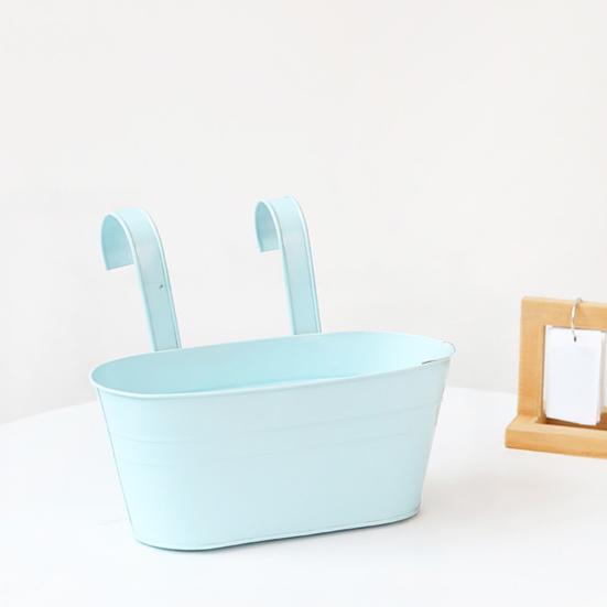 4 Pcs Iron Hanging Flower Pots Wall Planters with Detachable Hooks Drainage Holes Indoor Outdoor Hanging Planters