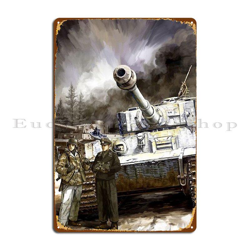 Tiger Tank E Metal Plaque Poster Club Bar Design Garage Living Room Customized Tin Sign Poster