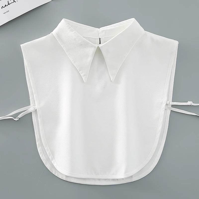 Women's White Pointed Fake Collar for Autumn and Winter - Versatile, Warm Shirt and Sweater Collar Accessory