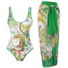 New Solid Color One-piece Two-piece Swimsuit Women's French Nylon Skirt Swimsuit Set