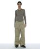 PARTIMENTO WOMEN 2-Way Belted Layered Parachute Pants_Khaki Beige