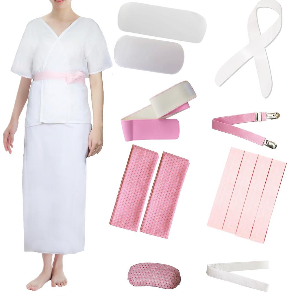 Kimono Dressing 15 Piece Japanese Accessories For Use Temporary Coming of Age Ceremony Wedding Bride Furisode Party Tea Party [TOuWA] Set, Yukata,