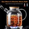 1L/1.8L Large Capacity Glass Teapot High Temperature Resistant Kettle for Steamed Juice Fruit & Iced Tea Home Kitchen Access