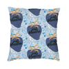 Blue Silica Gel Package Square Pillow Cover Home Decorative Cushions Throw Pillow For Sofa Double-Sided Printing