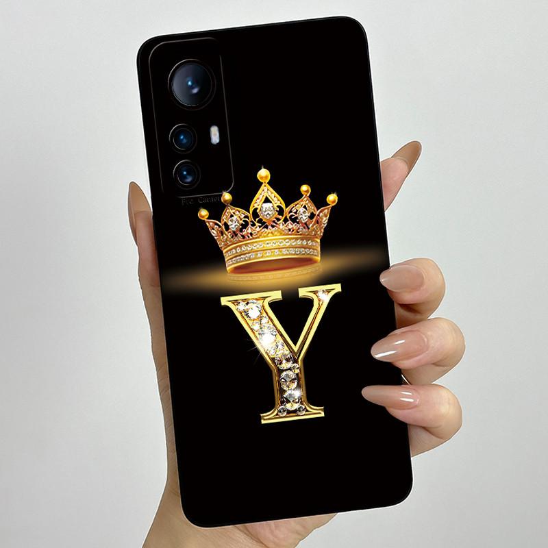 Чехол для Xiaomi 12 Lite Чехол для Xiaomi 12T Pro 5G Чехол с буквой-короной для пары Мягкий жидкий силикон Защитная задняя крышка для объектива