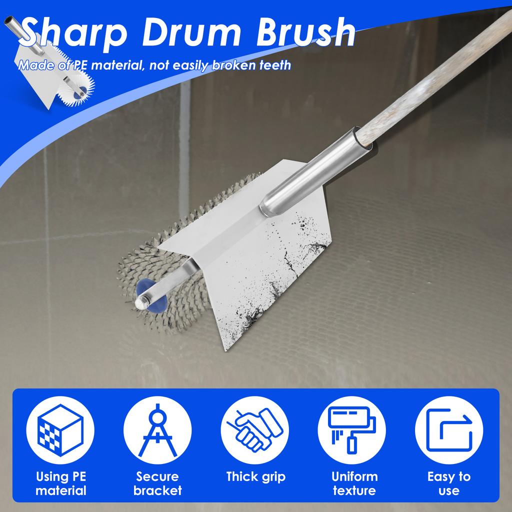 Spiked Roller Spiked Screeding Compound Roller Reusable Self Leveling Screed Rollers Brush with Splash Guard for Bubble Removal