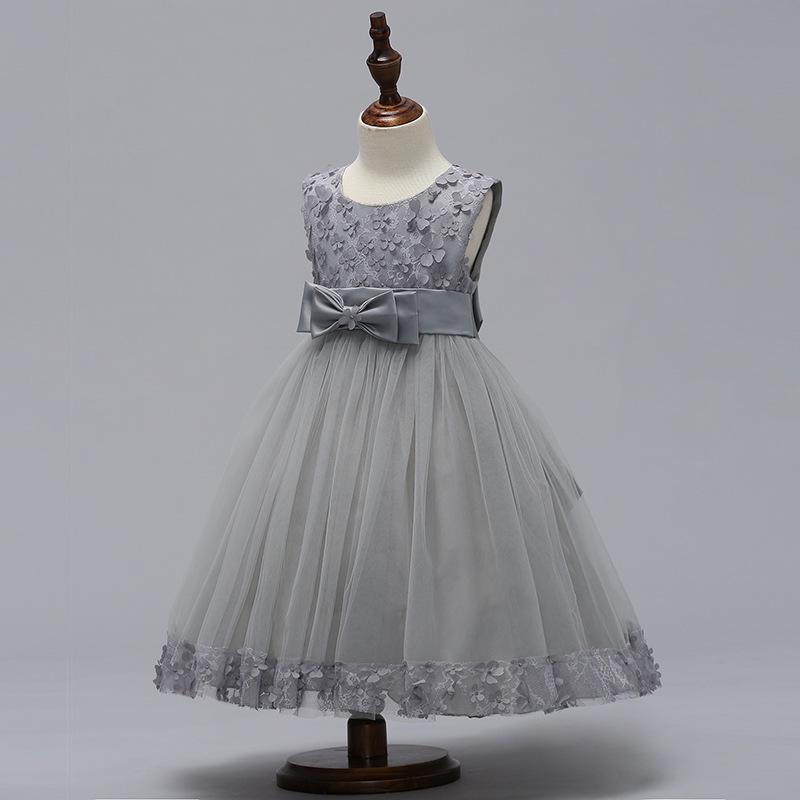 Европейское и американское сетчатое платье для дня рождения для девочек - платье принцессы для девочек-цветочниц