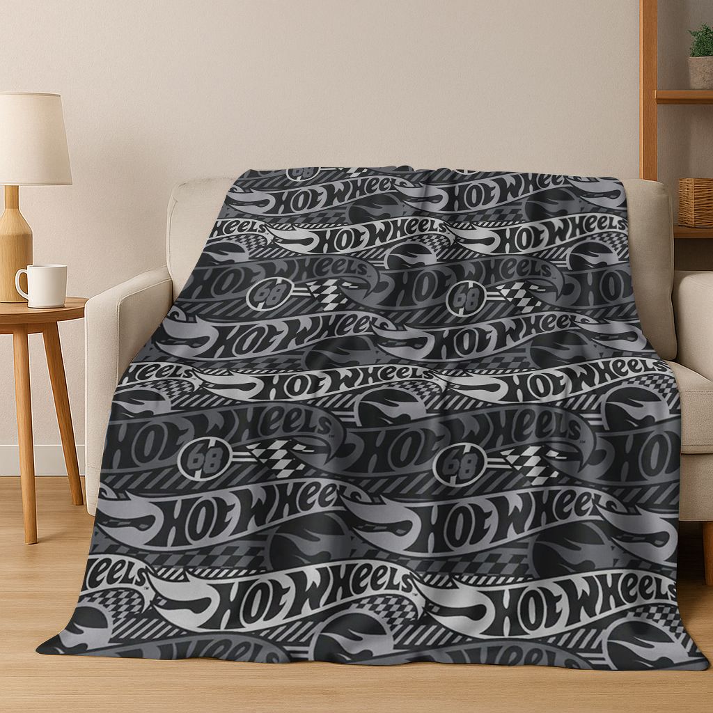Мультяшное одеяло из фланели с изображением гоночного автомобиля Hot Wheels, Уютное мягкое покрывало для дома, спальни, кровати, дивана, Пикника, Подарок для ребенка