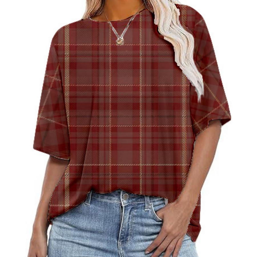 Женские повседневные свободные футболки с круглым вырезом и короткими рукавами в полоску с цифровой печатью для женщин