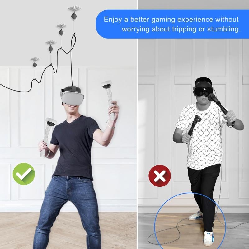 Система управления кабелями для VR Потолочный ролик Выдвижные аксессуары Для HTC-Vive Pro/Oculus-Rift/Oculus-Quest Link/Oculus-Quest 2