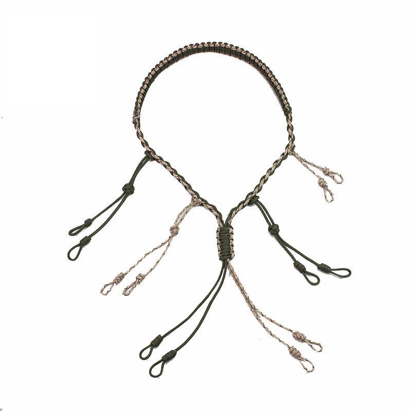 Outdoor Survival 12-Ring Multifunctional Paracord Whistle Lanyard