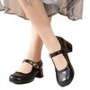 Fashion 2025 Buckle Strap Mary Janes Women's High Heels Round Toe Shallow Chunky Heels Pumps for Fashion Retro Office & Career Shoes