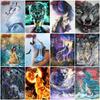 5D DIY алмазная живопись волк полная квадратная дрель рукоделие искусство Алмазная вышивка животное Ловец снов Алмазная мозаика украшение дома