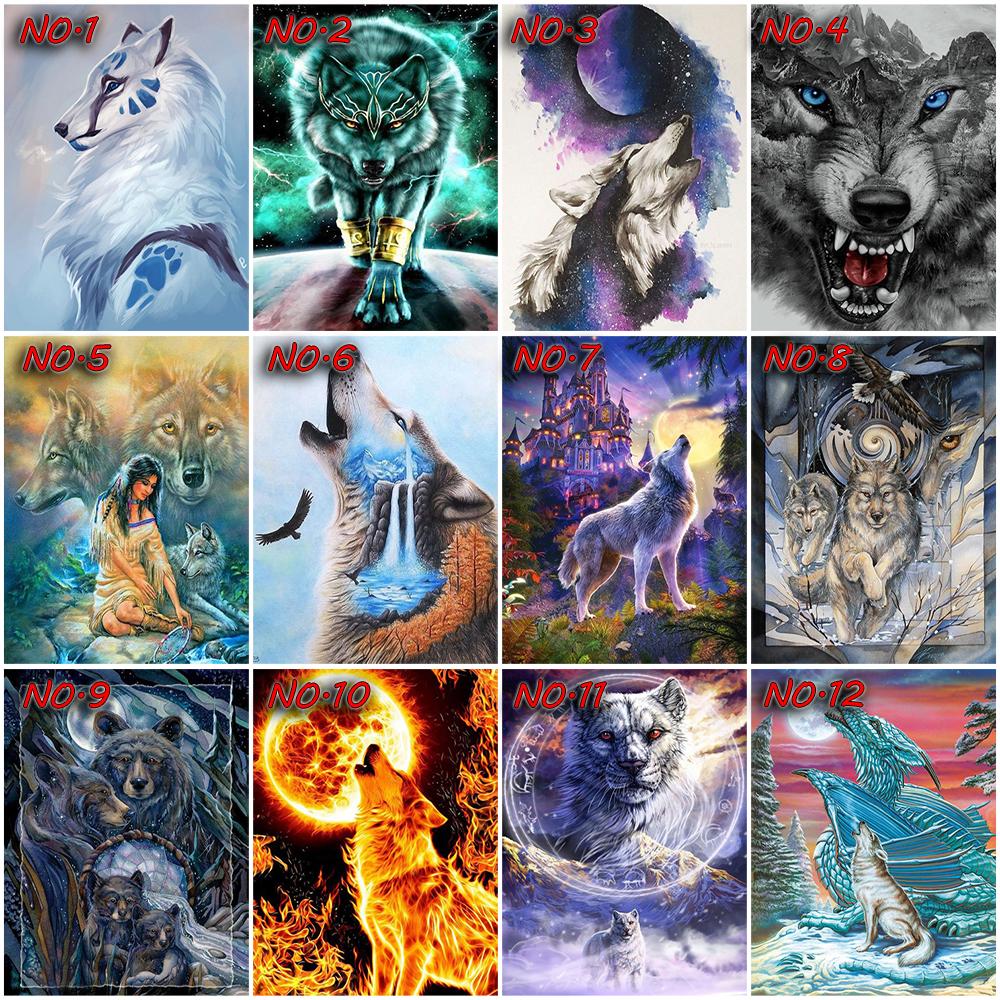 5D DIY алмазная живопись волк полная квадратная дрель рукоделие искусство Алмазная вышивка животное Ловец снов Алмазная мозаика украшение дома