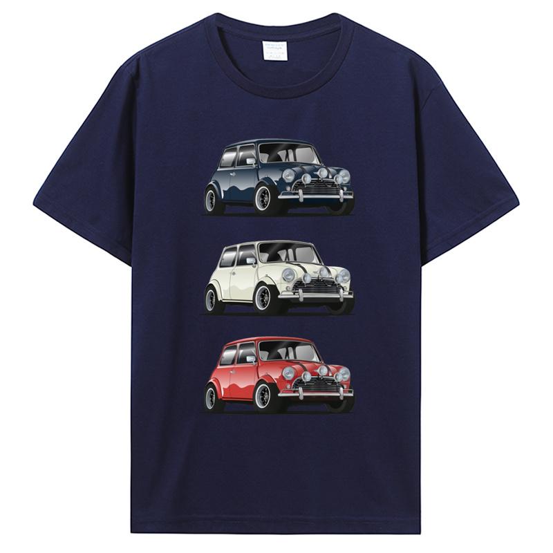 Ретро Футболка The Italian Trio Mini Cooper Популярный автомобиль Хипстерский стиль Футболка Мужская Хлопковая футболка Хип-хоп Футболки Харадзюку