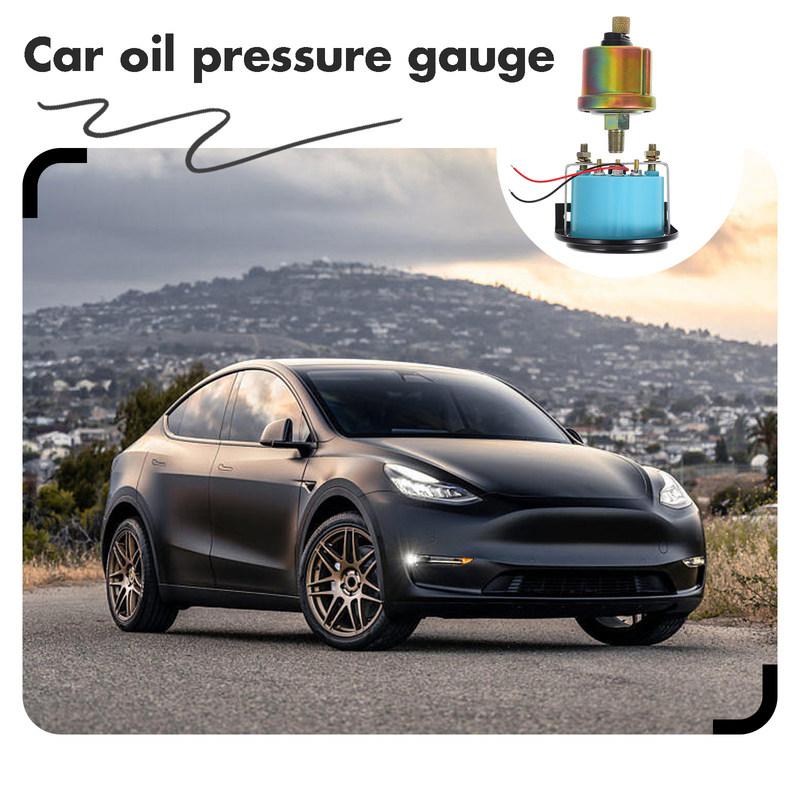 Oil Pressure Gauge 52Mm Automotive Oil Press Gauge Kit Accurate Reading Easy Install ABS Plastic Iron High Precision 12V
