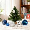 45-piece Christmas Tree Ornament Set, Navy Blue And Shatterproof Spheres And Stars, Suitable For Christmas Tree Decorations And Table Decorations.