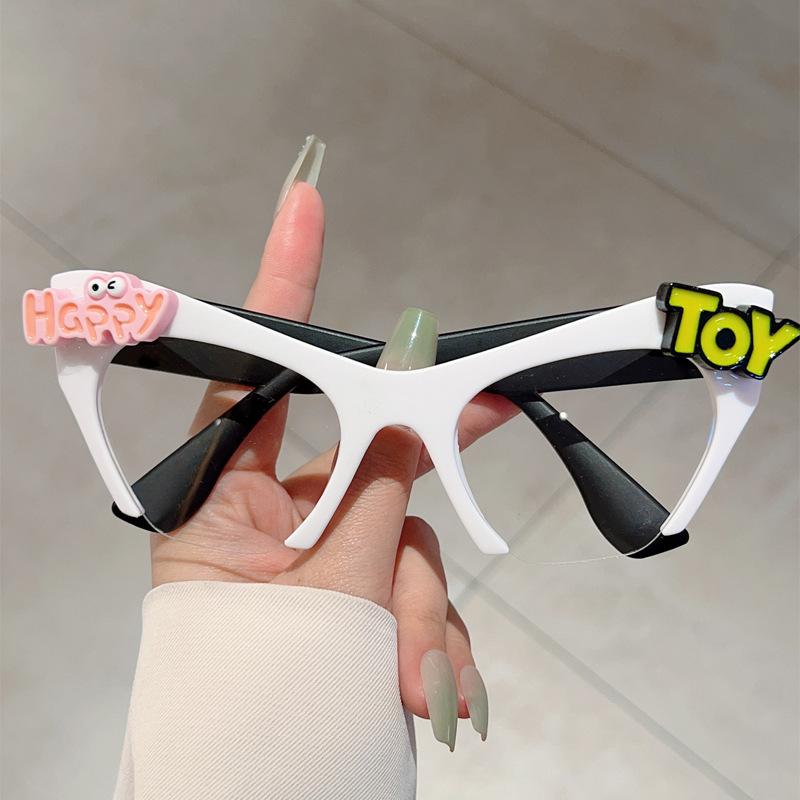Women Vintage Anti Blue Light Cat Eye Glasses Women Sexy Lady Half Frame Eyewear DIY Cute Decorative Fashion Ball Dress Up Flat Mirror