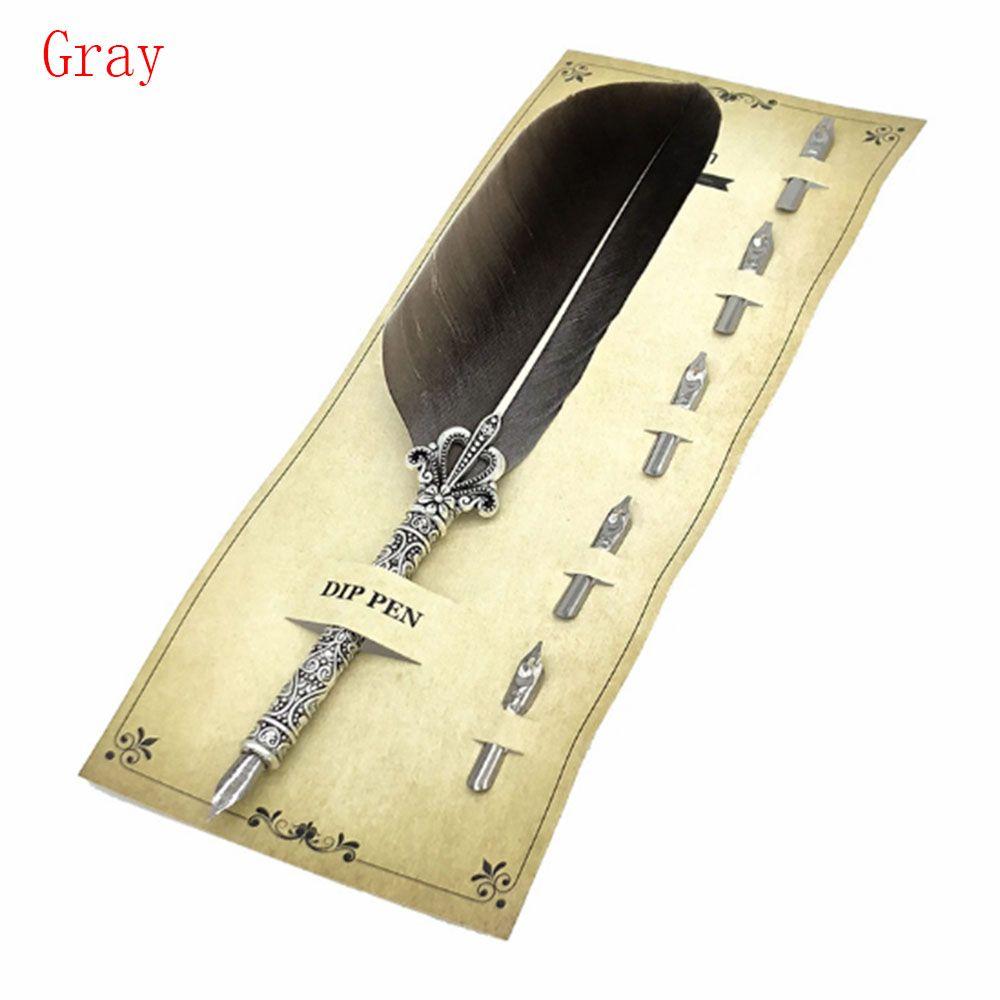 European Gift Box Calligraphy  Scuba Dive Writing English Calligraphy Feather Pen Vintage Quill