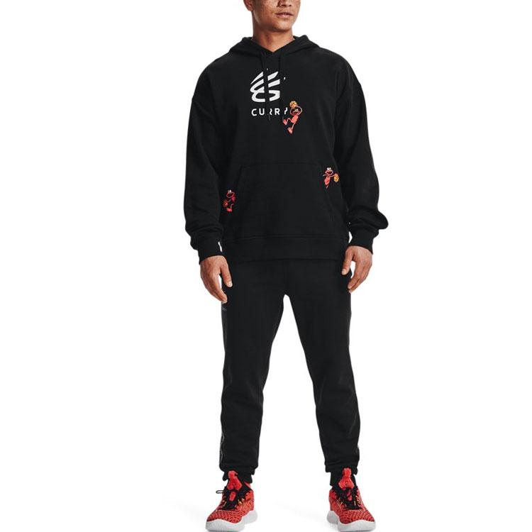 Under Armour Мужская баскетбольная толстовка с капюшоном Curry X Sesame Street Collection, черная 1369619-001