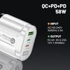 Двойное быстрое зарядное устройство 58 Вт с 2 портами PD + QC3.0 для мобильных телефонов - вилки EU/US/UK/AU