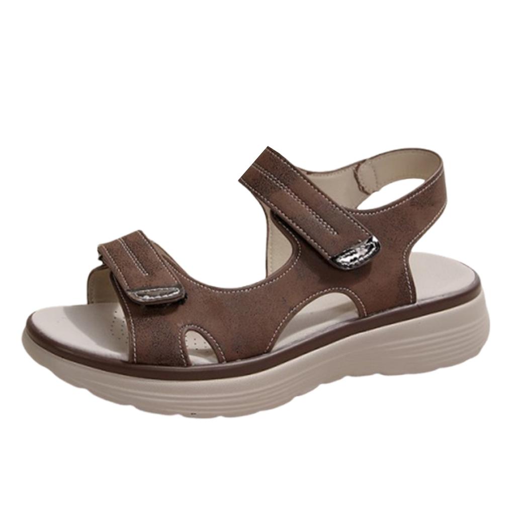 Женские ортопедические сандалии с поддержкой свода стопы, удобные для ходьбы, мягкие, с открытым носком, с ремешком, на плоской подошве, для женщин, спортивные, на танкетке, пляжные