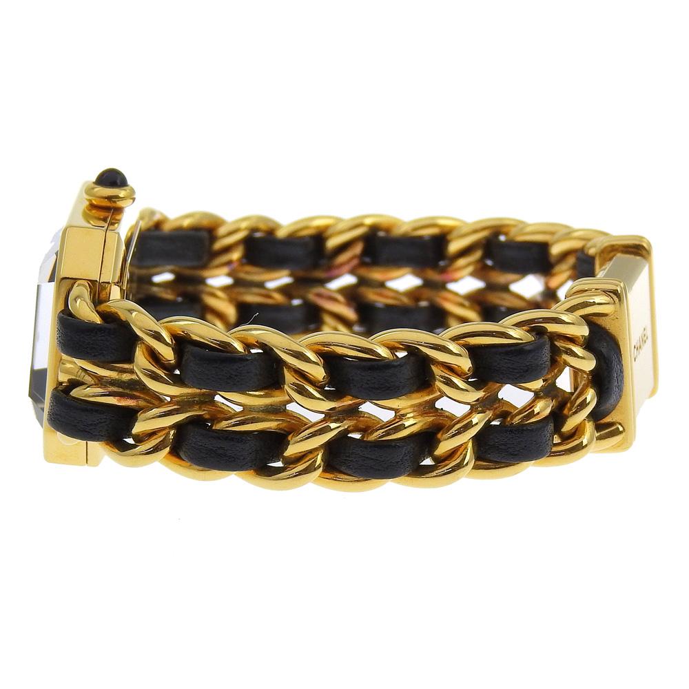 Chanel Часы Premiere S H0001 черный циферблат Позолоченные/кожаные Кварцевые Аналоговый дисплей Женские Б/У