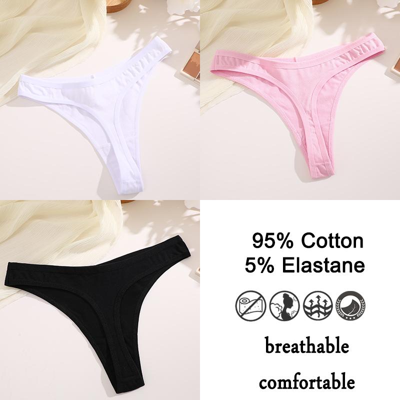 3шт/комплект хлопковые трусики стринги женские трусики сексуальное нижнее белье женское нижнее белье стринги для женщин однотонные интимные трусики