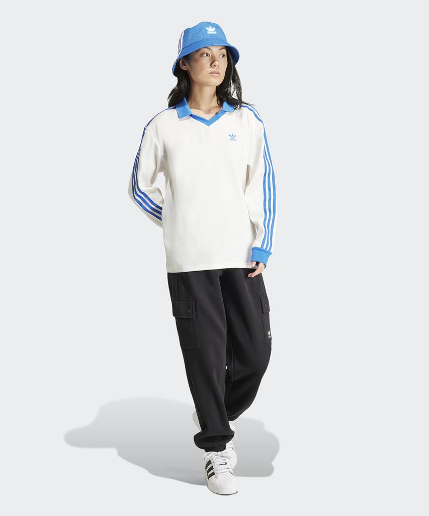 adidas 3S Сатиновая футболка с длинным рукавом - Белая:Синий / Ir6100