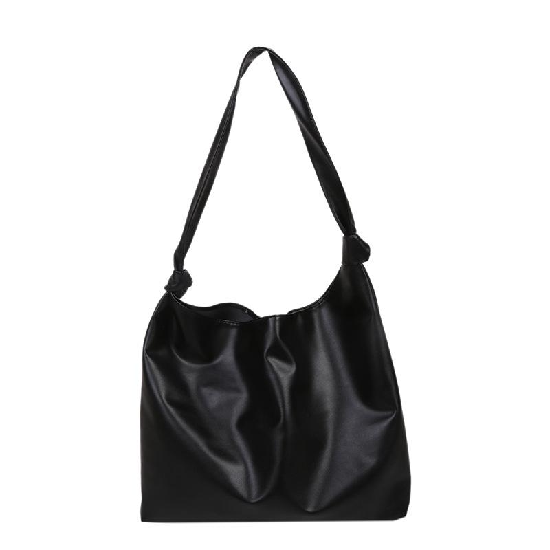 Простая женская большая сумка с мягкой лицевой стороной 2025 лето новая ретро мода трендовая большая вместимость однотонная на плечо мессенджер