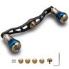 HEIGHTEN Baitcasting Reel Handle for Abu Aviation Aluminum Aurora Series Black V2.0 90mm/105mm/115mm Shimano, Daiwa, Garcia, (V2.0-105mm - & Gold)