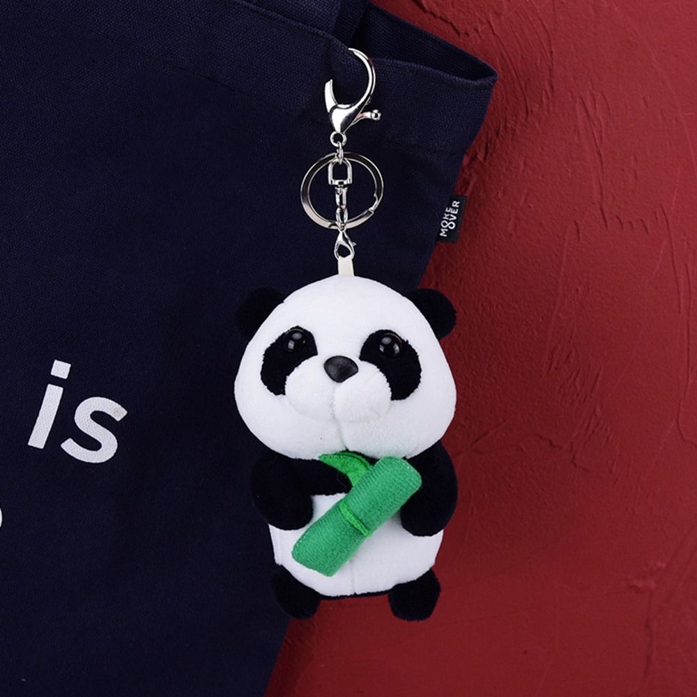 Pendant Panda Women Key Chain Doll Plush Key Buckle Car Key Ring Ornaments Korean Style  Key Holder