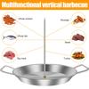 Vertical Skewer 304 Stainless Steel Pastor Skewer for Grill Durable Vertical Skewer Stand with 3 Removable Spikes 8/10/12 Inch
