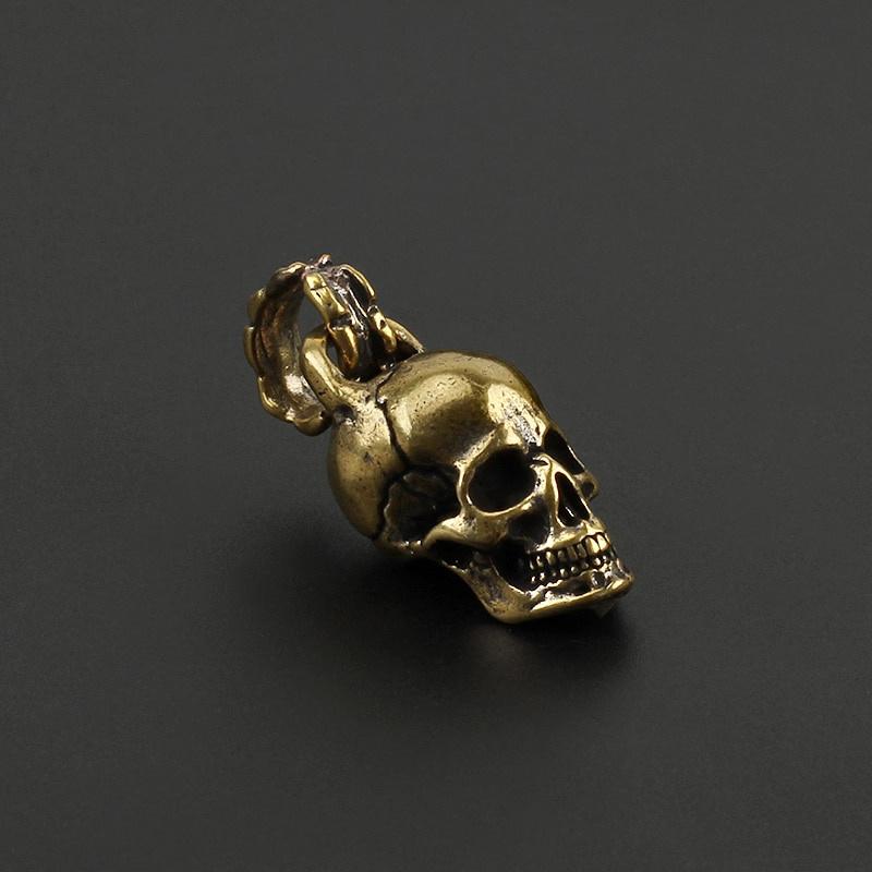 Латунь Медь Череп Панк Брелки Кулон Брелок Подвески Брелок Скелет DIY Уличные Аксессуары