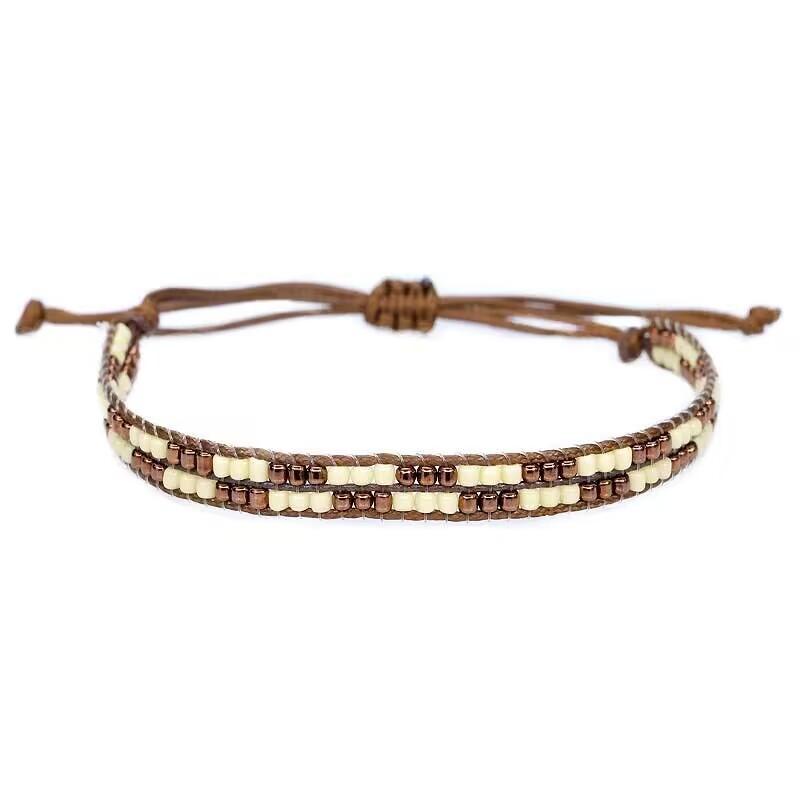 Богемный браслет из бисера Miyuki для женщин и мужчин, ручная работа, плетеные скользящие узлы, регулируемые браслеты, ювелирные изделия