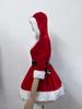 Рождественский костюм Санты для женщин, карнавальный набор, с капюшоном и V-образным вырезом (Красный зеленый), Сексуальное праздничное платье для острой девушки с поясом