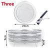 3-Layers Kitchen Air Fryers Rack Stainless Steel Oven Grilling Tray Shelf Square/Round Steamer Basket Home Cooking Accessories