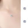 Women Zircon Pendant Round Necklace Translucent Fishline Clavicle Chain